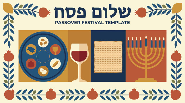 Passover Poster Template - Vector Illustration