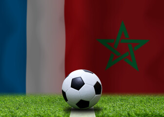 Fototapeta premium Football Cup competition between the national France and national Morocco.