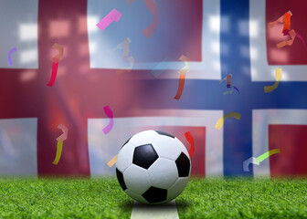Obraz premium Football Cup competition between the national Norway and national England.