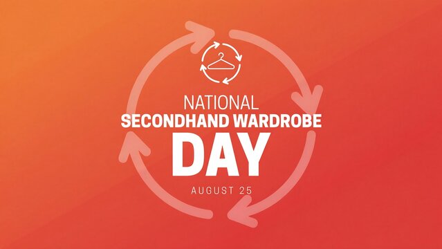 National secondhand wardrobe day circular arrow sign with clothes hanger icon secondhand wardrobe clothing