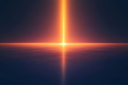 Radiant cosmic cross illuminated by a brilliant central light source against a dark backdrop