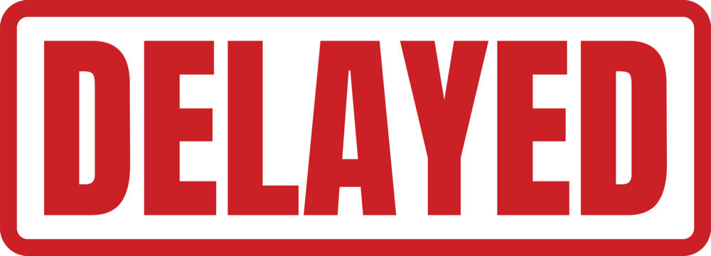 A bright red stamp indicating that the current status is marked as officially delayed information