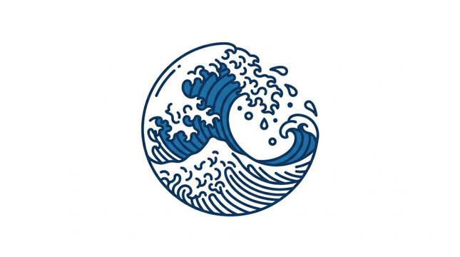 Stylized illustration of a powerful ocean wave crashing.