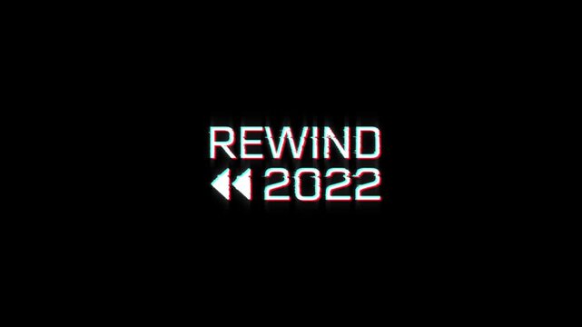 rewind 2022 glitch animation digital intro for recap year end video. glitch effect on the year 2022 rewind, presentation, news stories