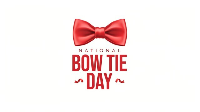 National bow tie day greeting card design with clothing accessory fashion accessory event day accessory