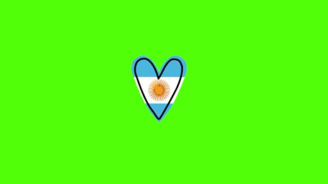 vector illustration of a Argentina Flag Green Screen Animation Loop