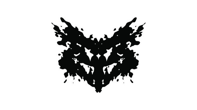 Abstract Ink Blot Test - Rorschach Psychological Symbol