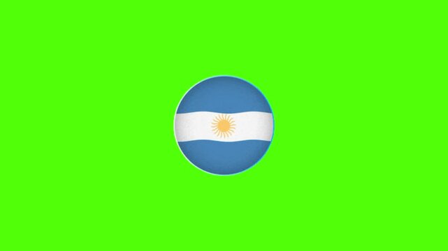 Argentina Flag Green Screen Animation Loop