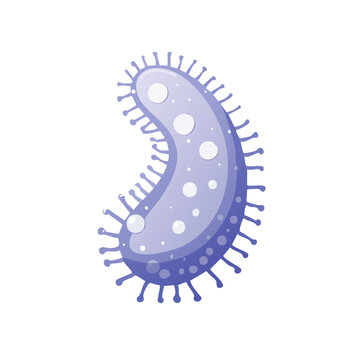 Purple Bacterium with Spikes and Dots