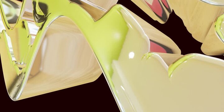 Shiny metal wheel rim detail with bright yellow and chrome finish reflecting light in a close up view