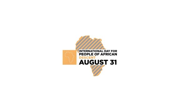 International day for people of african descent minimalist typographic design with africa map silhouette