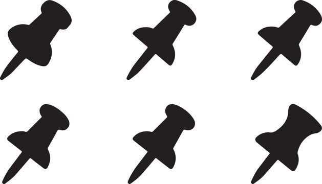 Black push pins arranged in a grid pattern Vector