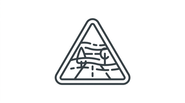 Triangular warning sign for animal crossing ahead.
