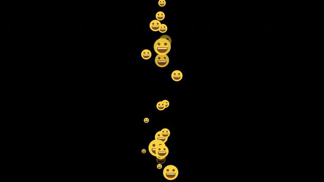 Live Reaction Emojis Floating Up Like social Live game streaming Effect.