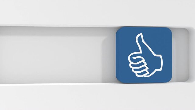 Social media approval toggle switch button. Hand gesture like.