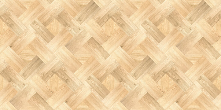 A light blonde wood parquet flooring texture arranged in a diagonal herringbone-like interwoven pattern.