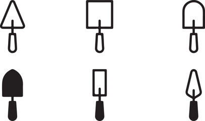 Set of six different shovel and spade vector icons Vector © mahafuza