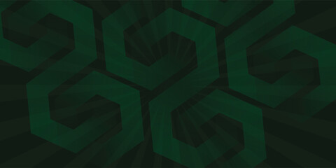 Fototapeta premium Abstract dark green background with glowing geometric lines.eps 10 illustration