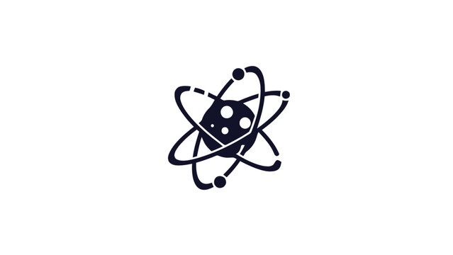 Simple Illustration of Atomic Structure with Orbiting Electrons.