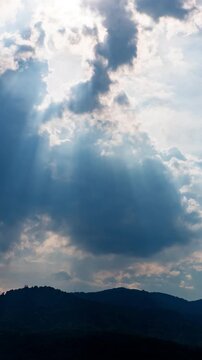 Dynamic time-lapse of cloud formation and movement in a bright, sunny afternoon.