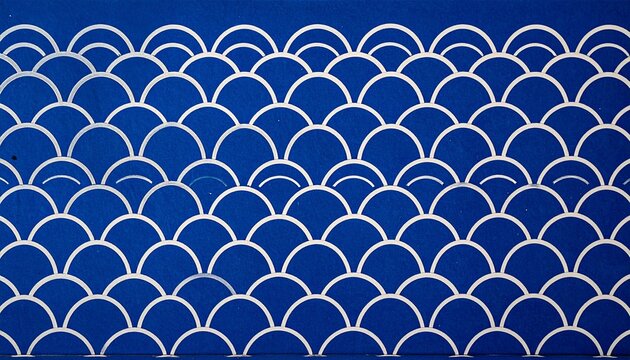 White semicircle waves on deep blue background