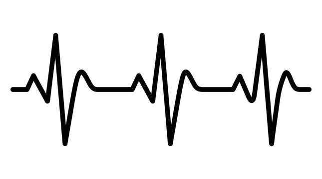 A minimalist vector electrocardiogram (ECG/EKG) heartbeat line icon.