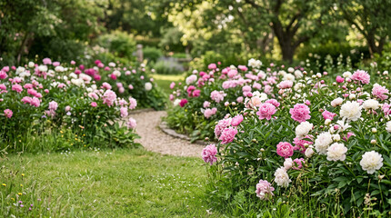 Obraz premium Romantic Peony Garden Background