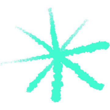 Turquoise asterisk brush stroke graphic on white
