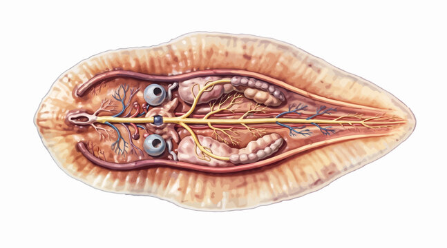 flatworm anatomy illustration