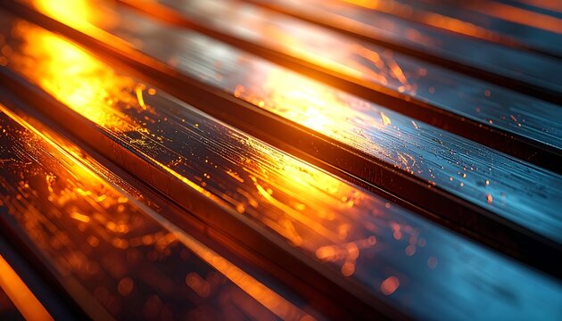 Close-up of hot grill grates burning.