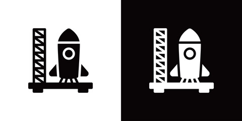 発射台のロケットのアイコン © hamo