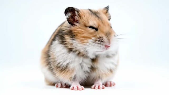 Adorable Syrian Hamster Posing for Camera.