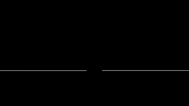 clean horizontal line animation with animated quotation marks.