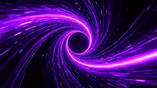 Purple energy vortex spinning in dark void