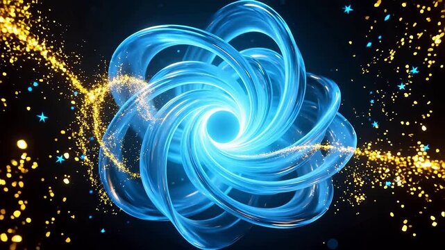 Abstract blue vortex with glowing core