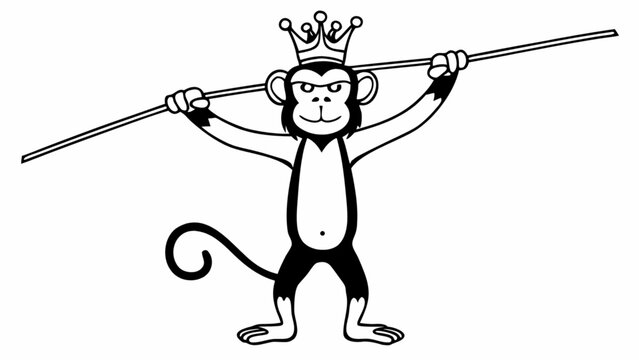 Monkey king vector illustration featuring a majestic primate character with royal crown, perfect for mascot, branding, and fantasy designs.