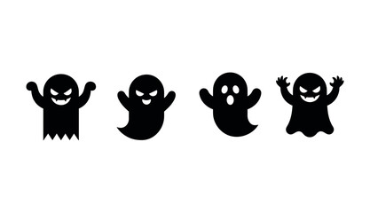 Fototapeta premium Halloween ghost silhouettes set