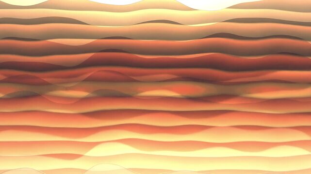 Tranquil Amber and Peach Wavy Layers Summer Heat Animation