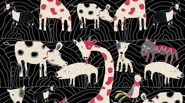 Animal Children Drawing Background 01