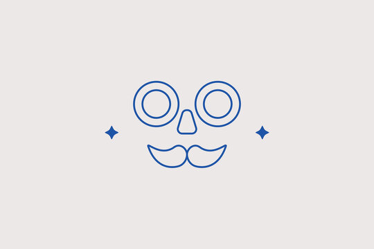 Disguise glasses with mustache line icon for entertainment. Vector illustration for party shop, joke retail, carnival festival, comedy show.