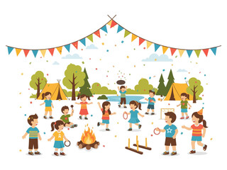 Fototapeta premium vector illustration of a party background, happy birthday