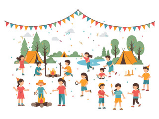Fototapeta premium vector illustration of a party background, happy birthday
