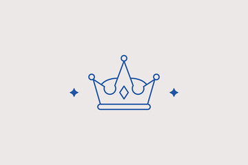 Royal crown line icon for luxury boutique. Vector illustration for premium hotel hospitality, jewelry shop branding, pageantry award. © HenryFord