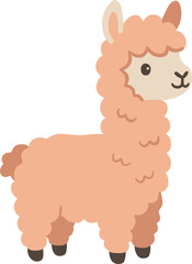Fototapeta premium Cute Standing Muted Pastel Llama Illustration