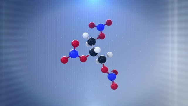 3D Molecule(Nitroglycerin-dynamite). Looping