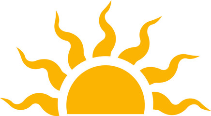 Yellow and black sun icon. Perfect for weather apps, summer themes, travel graphics, UI elements, and climate or sunlight vector icons. © Vector Store