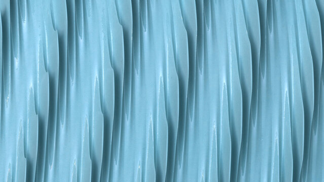 Handcrafted Glazed Ceramic Wall with Twisted Relief Pattern 3D Render