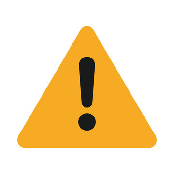Orange warning triangle with black exclamation mark, symbol of alert, caution, and attention needed