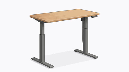 Fototapeta premium Modern sit-stand desk illustration showing adjustable height ergonomic office workstation