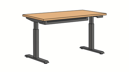 Fototapeta premium Adjustable Standing Desk for Ergonomic Office Furniture Illustration Asset Isolated on White Background